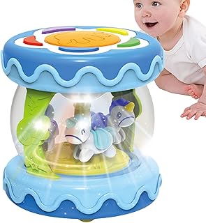 Musical Rotating Toy, Light Up Toy, Interactive Sensory Activity, Electric Drum Toys for, Light-Up Play Toys, Novelty for 1 Year Old Children Fun