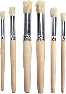 6pcs/Set Watercolor Painting Stencil Brush Different Size Wooden Handle Professional Art Supplies