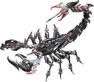 3D Metal Steampunk Mechanical War Scorpion Puzzle for Adults to Build, Full Metal Bionic Animal Assembly Model Kit, Highly Articulated for Dynamic Poses, Home Office Decor & Gift (1073PCS)