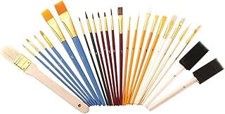 25pcs/Set Multifunctional Paint Brush Set Nylon Hair Painting Oil Acrylic Watercolor Art Supplies