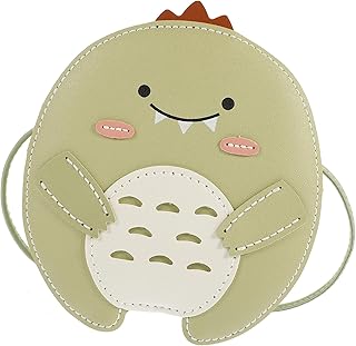 SUPVOX DIY Pu Leather Bag Making Kit and Adults, Green Hand Sewing Dinosaur Pattern Craft Supplies, Handmade Crossbody and Bucket Bag Material Set for Fashion Craft Projects