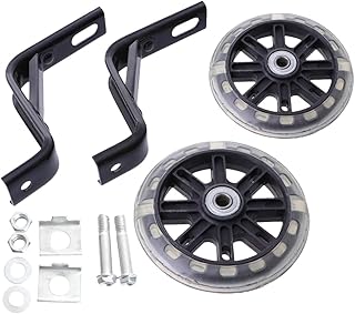 VICASKY Balance and Flashing Auxiliary Training Wheels with 18-inch Bracket for Bike, Mute Cycling Accessories for Boys, Black