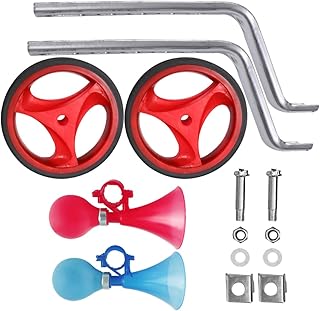 DECHOUS Training Wheels for Bike 12-20 Inch, Red Flashing Auxiliary Wheel Set with Mute Air Pressure Horns, Balance Support Accessories for Boys and Cycling Safety Random Color