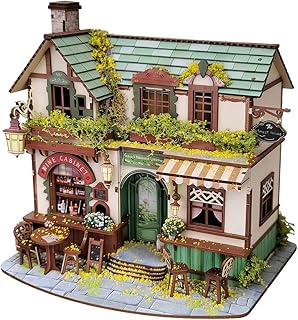 3D Wood Puzzle, Wooden Cottage Miniature House DIY Lighted Assembly Ornaments Craft Model Kit, Ideal Decor & Collector Display Gift for Adults Youth (185PCS)