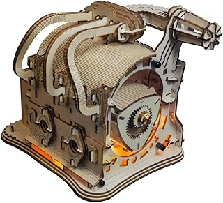Rotary Engine Model Kit - 3D Wooden Puzzles for Adults to Build, Dynamic Mechanical DIY Assembly Kits, Engineering Craft for Home Office Decoration & Gift (230+ Pieces)
