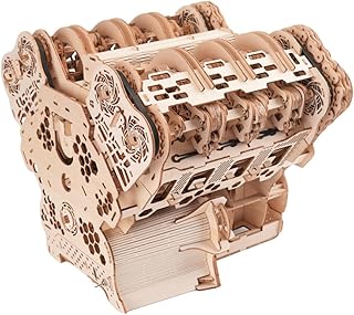 W12 Engine Model Kit - 3D Wooden Puzzles for Adults to Build, 1400+PCS Motorized Visible Simulation 3D Wooden Engine, DIY Mechanical Engineering Educational Display Collection Model & Gift